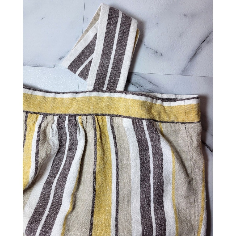 London Times 3 Tier Striped Linen/Rayon Sundress Wide Straps Elastic Back 14 - Picture 6 of 8